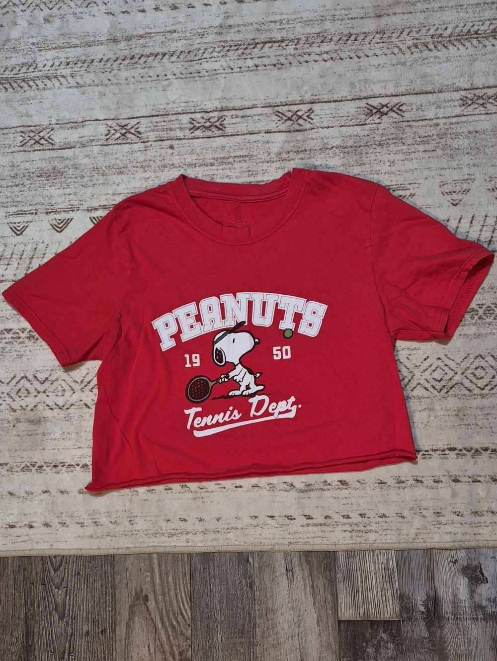 Peanuts Red & White Kids' Tennis Dept. Graphic Tee